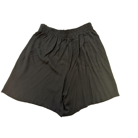 Vintage Sharon Anthony Black Skort Womens Large Elastic Waist Midi Flowy USA - Picture 2 of 8